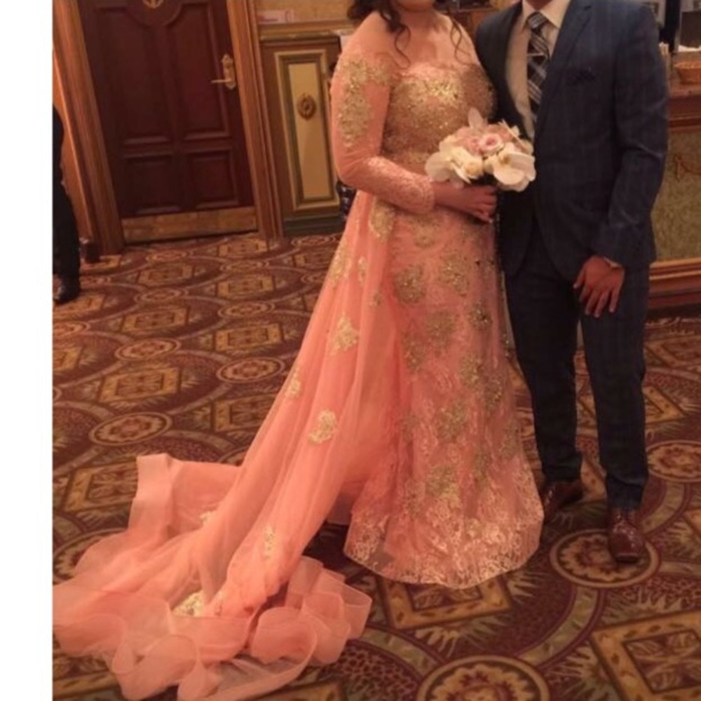Saiid kobeisy custom made pink and gold gown